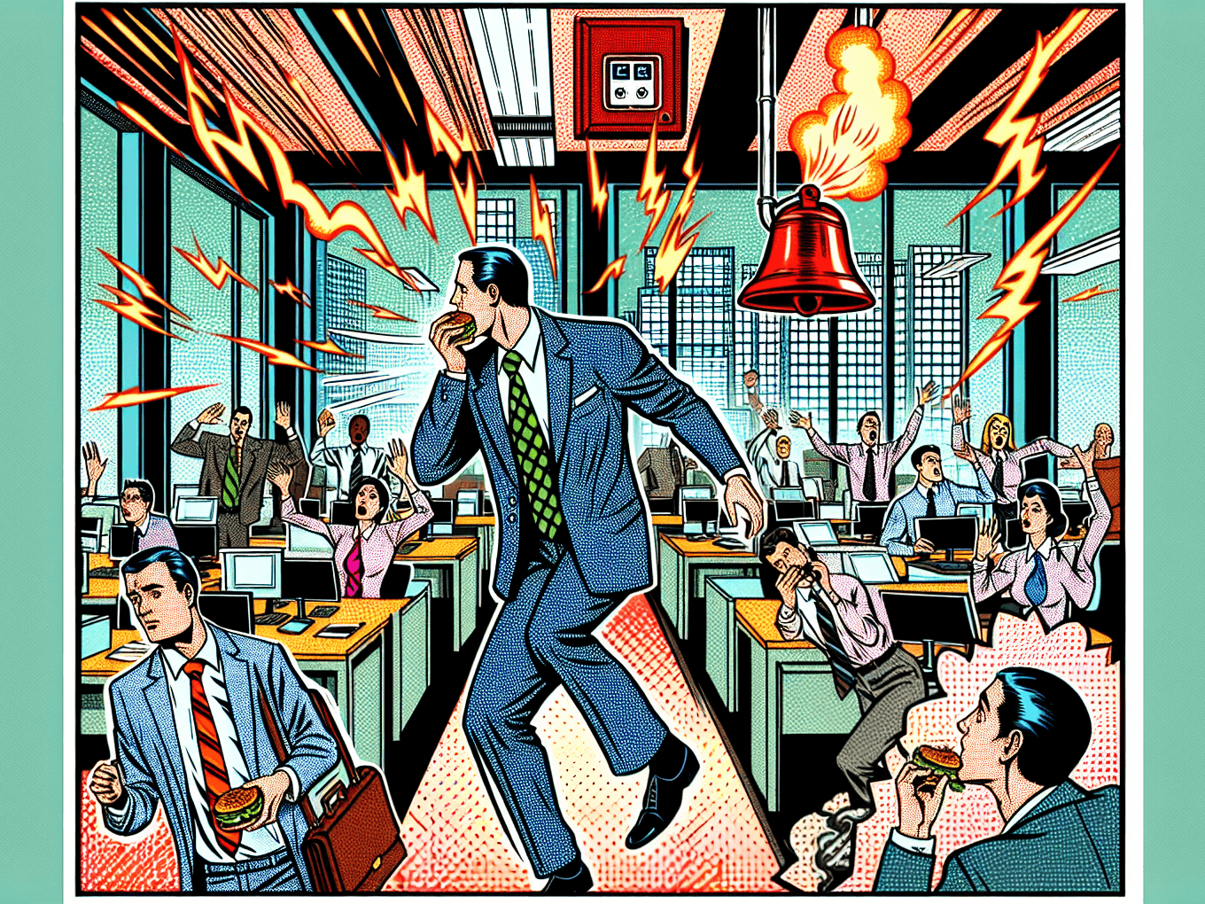 The fire alarm went off and the CEO just kept eating his sandwich