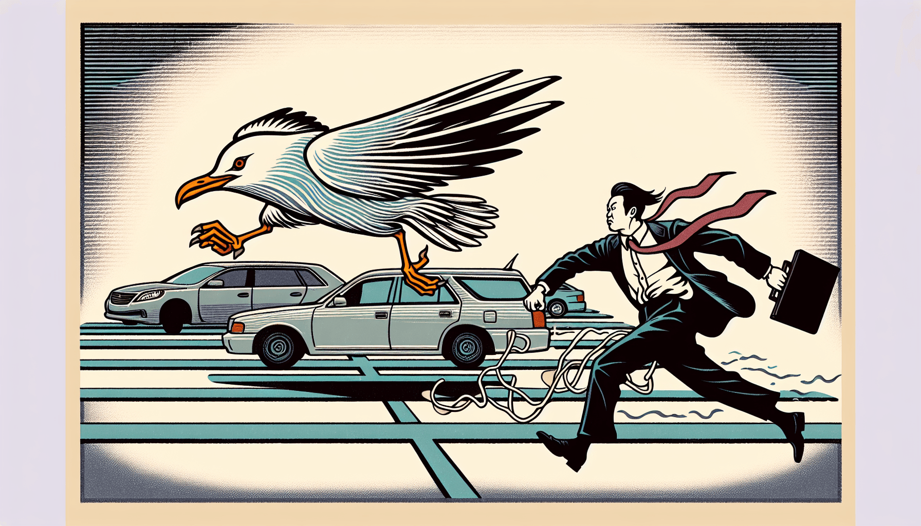 I just watched the CEO chase a seagull across the parking lot